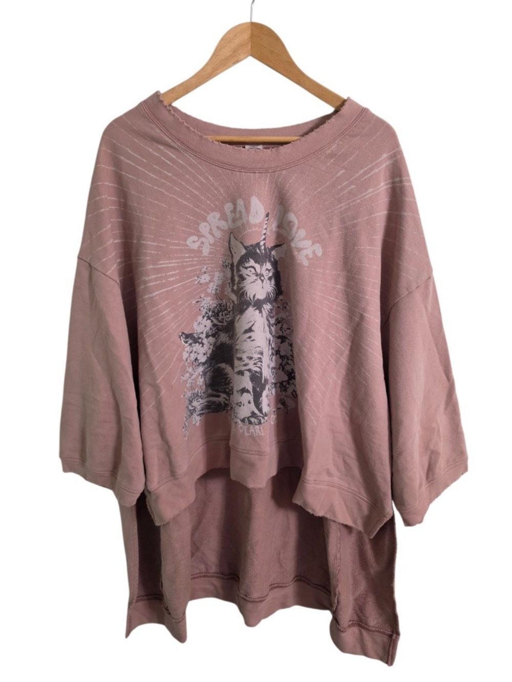 Magnolia Pearl Spread Love Cat Unicorn Long Sleeve Pullover Tunic One Size